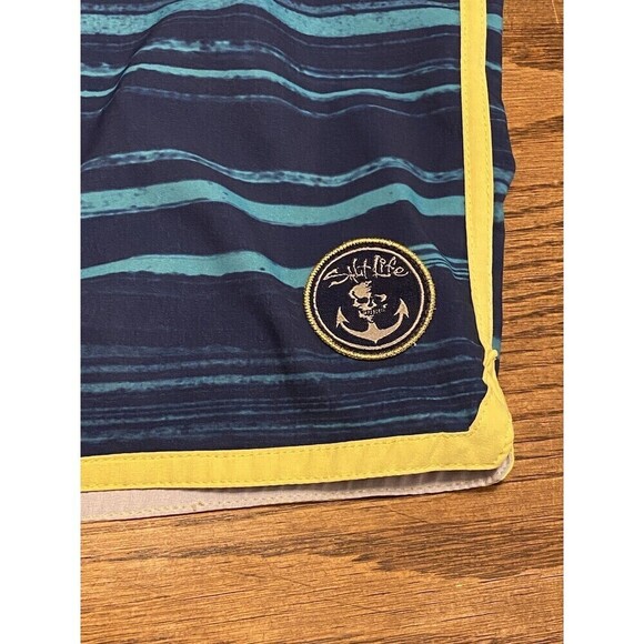 Salt Life Mens Board Shorts Size 36 SLX-QD Vapor Stretch Pocket - Picture 6 of 10